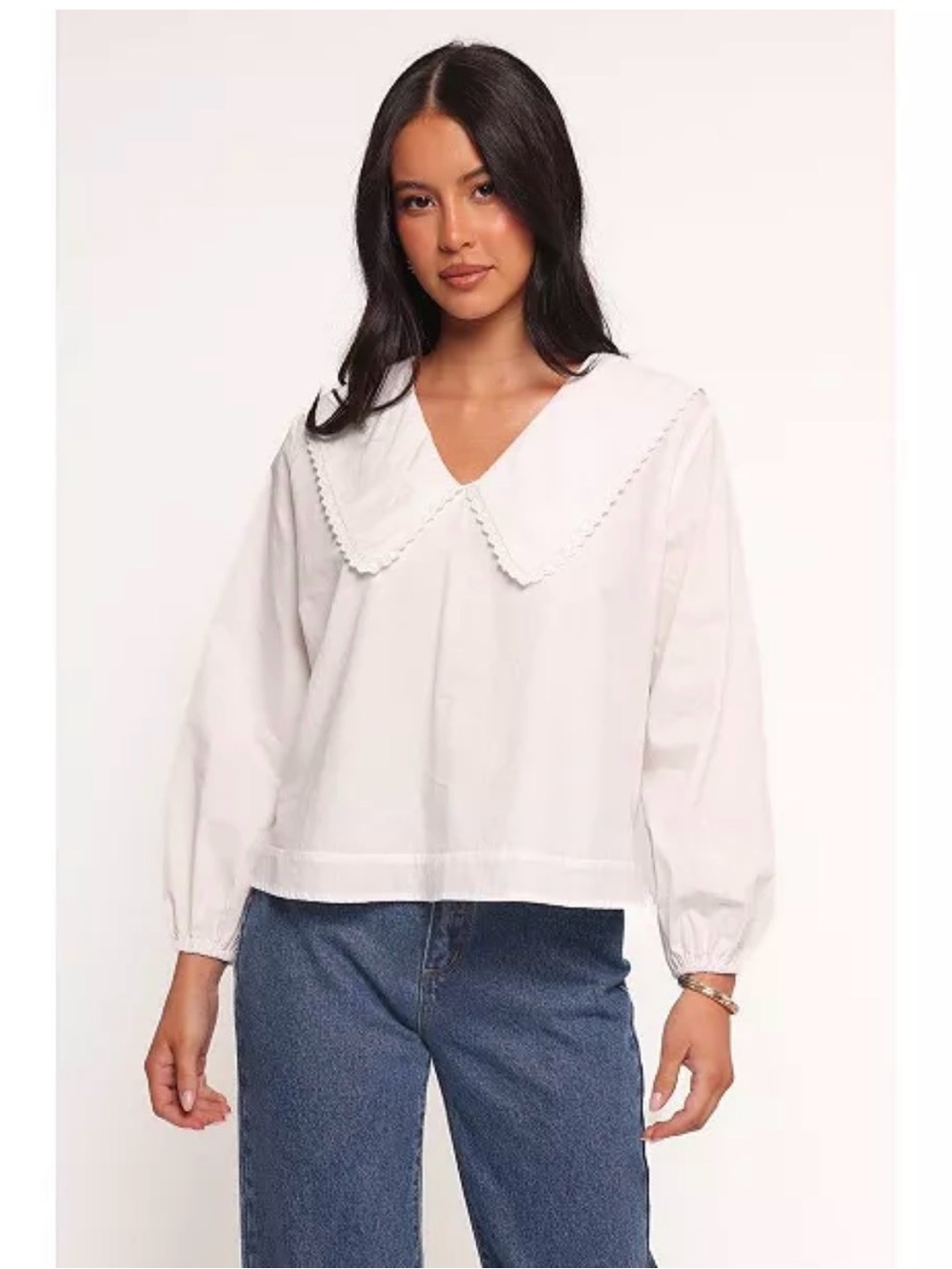 Petal and Pup Women's Kenna Long Sleeve Top, White, size XS
